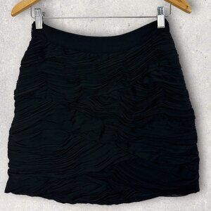 Yumi Kim Black Ruffle Mini Skirt‎ Size Small Style HE-001 Minimal Contemporary S